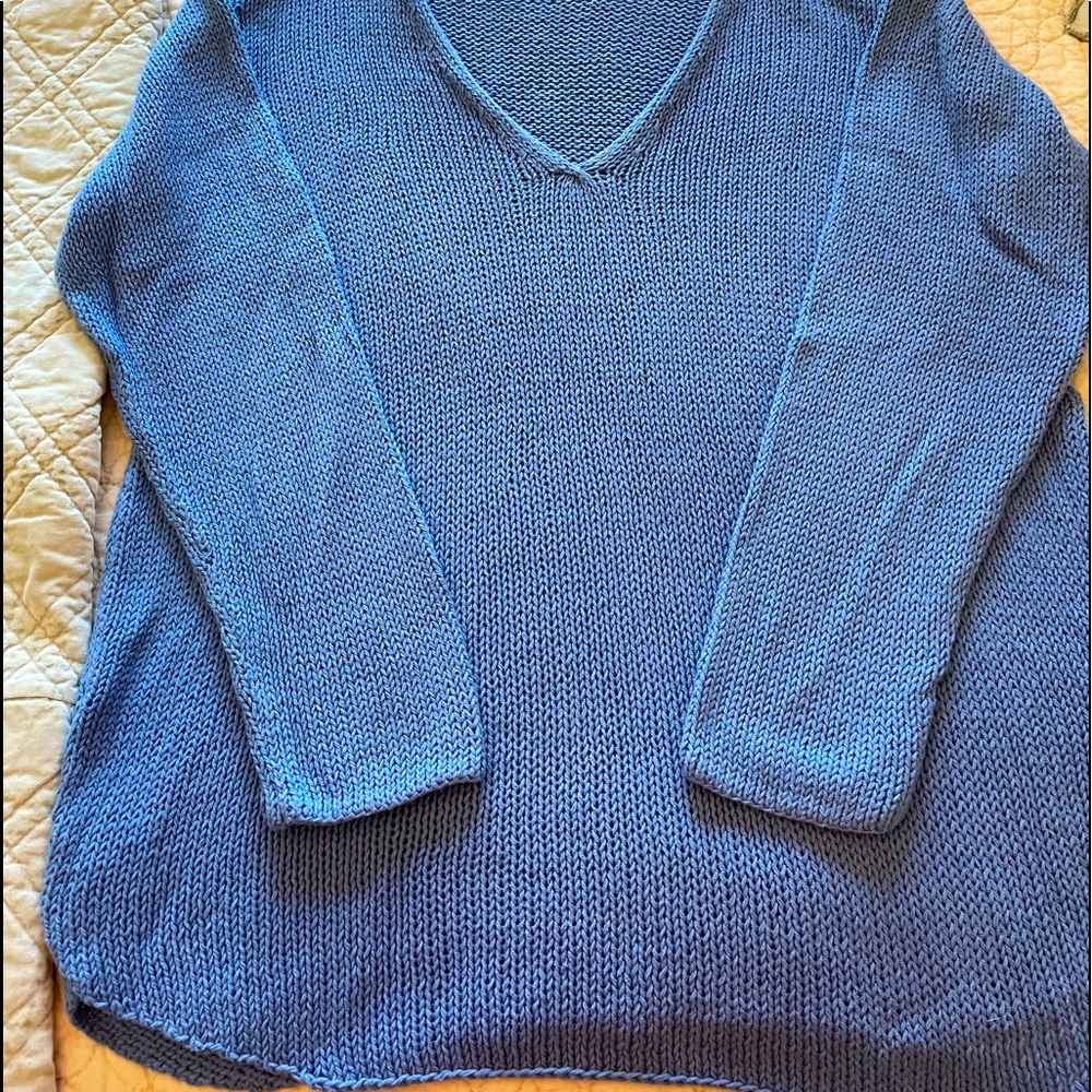 Wooden ships Light weight Blue sweater-size L